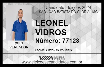 Candidato LEONEL VIDROS 2024 - SÃO JOÃO BATISTA DO GLÓRIA - Eleições