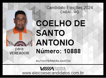 Candidato COELHO DE SANTO ANTONIO 2024 - CARAÍ - Eleições