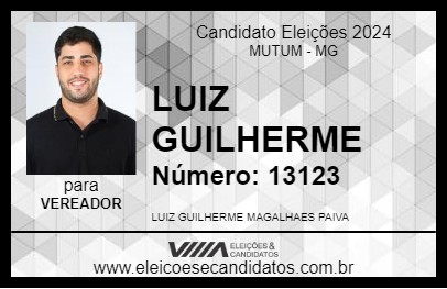 Candidato LUIZ GUILHERME 2024 - MUTUM - Eleições