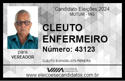 Candidato CLEUTO ENFERMEIRO 2024 - MUTUM - Eleições