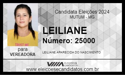 Candidato LEILIANE 2024 - MUTUM - Eleições