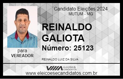 Candidato REINALDO GALIOTA 2024 - MUTUM - Eleições