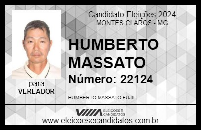 Candidato HUMBERTO MASSATO 2024 - MONTES CLAROS - Eleições