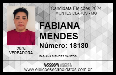 Candidato FABIANA MENDES 2024 - MONTES CLAROS - Eleições