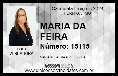 Candidato MARIA DA FEIRA 2024 - FORMIGA - Eleições