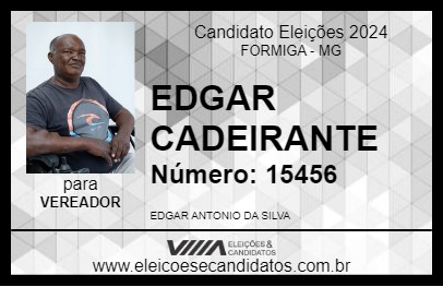 Candidato EDGAR CADEIRANTE 2024 - FORMIGA - Eleições