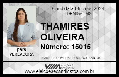 Candidato THAMIRES OLIVEIRA 2024 - FORMIGA - Eleições