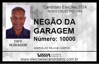 Candidato NEGÃO DA GARAGEM 2024 - NOVO CRUZEIRO - Eleições