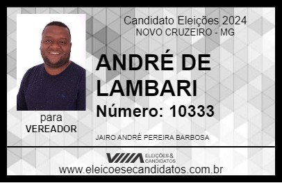 Candidato ANDRÉ DE LAMBARI 2024 - NOVO CRUZEIRO - Eleições