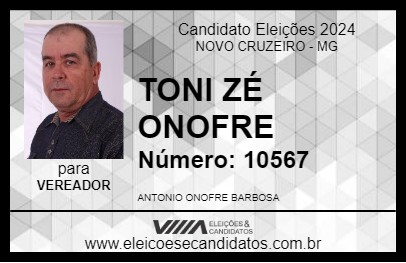 Candidato TONI ZÉ ONOFRE 2024 - NOVO CRUZEIRO - Eleições