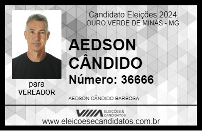 Candidato AEDSON CÂNDIDO 2024 - OURO VERDE DE MINAS - Eleições