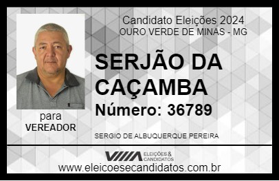 Candidato SERJÃO DA CAÇAMBA 2024 - OURO VERDE DE MINAS - Eleições