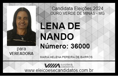 Candidato LENA DE NANDO 2024 - OURO VERDE DE MINAS - Eleições