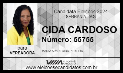 Candidato CIDA CARDOSO 2024 - SERRANIA - Eleições