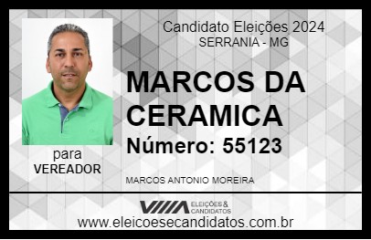 Candidato MARCOS DA CERAMICA 2024 - SERRANIA - Eleições