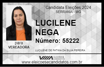 Candidato LUCILENE NEGA 2024 - SERRANIA - Eleições