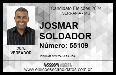 Candidato JOSMAR SOLDADOR 2024 - SERRANIA - Eleições