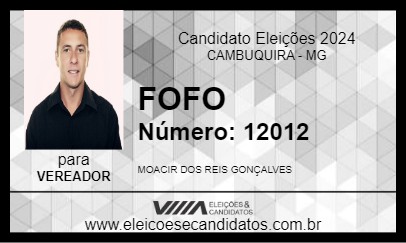 Candidato FOFO 2024 - CAMBUQUIRA - Eleições