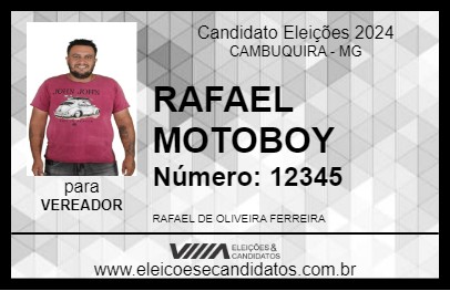 Candidato RAFAEL MOTOBOY 2024 - CAMBUQUIRA - Eleições