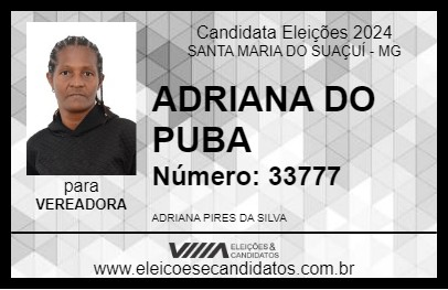 Candidato ADRIANA DO PUBA 2024 - SANTA MARIA DO SUAÇUÍ - Eleições