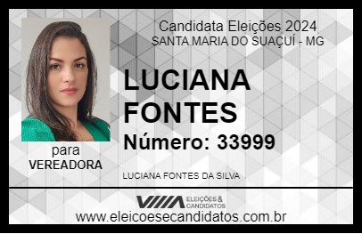 Candidato LUCIANA FONTES  2024 - SANTA MARIA DO SUAÇUÍ - Eleições