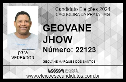 Candidato GEOVANE JHOW 2024 - CACHOEIRA DA PRATA - Eleições