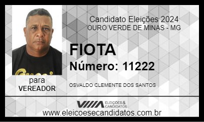 Candidato FIOTA 2024 - OURO VERDE DE MINAS - Eleições