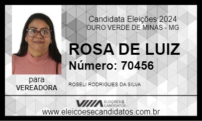 Candidato ROSA DE LUIZ 2024 - OURO VERDE DE MINAS - Eleições