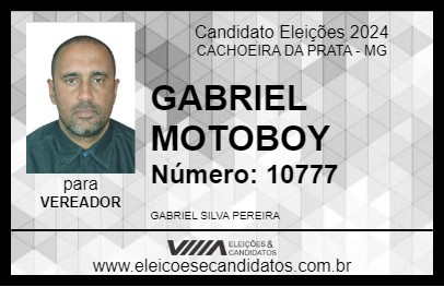 Candidato GABRIEL MOTOBOY 2024 - CACHOEIRA DA PRATA - Eleições