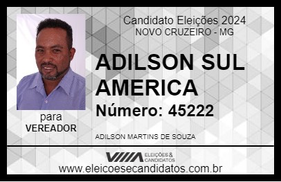 Candidato ADILSON SUL AMERICA 2024 - NOVO CRUZEIRO - Eleições