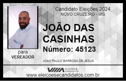 Candidato JOÃO DAS CASINHAS 2024 - NOVO CRUZEIRO - Eleições