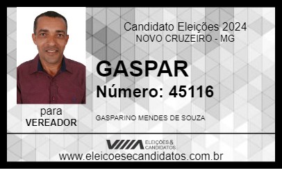 Candidato GASPAR 2024 - NOVO CRUZEIRO - Eleições