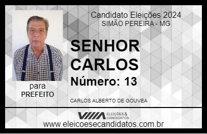 Candidato SENHOR CARLOS 2024 - SIMÃO PEREIRA - Eleições