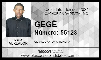 Candidato GEGÊ 2024 - CACHOEIRA DA PRATA - Eleições