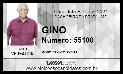 Candidato GINO 2024 - CACHOEIRA DA PRATA - Eleições