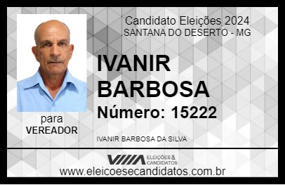 Candidato IVANIR BARBOSA 2024 - SANTANA DO DESERTO - Eleições