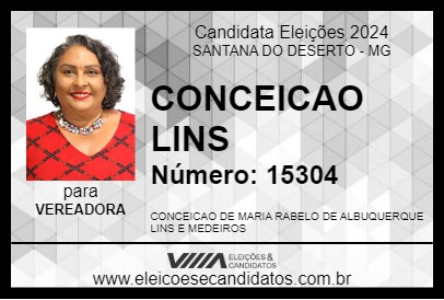 Candidato CONCEICAO LINS 2024 - SANTANA DO DESERTO - Eleições