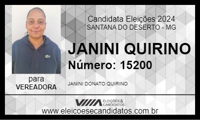 Candidato JANINI QUIRINO 2024 - SANTANA DO DESERTO - Eleições