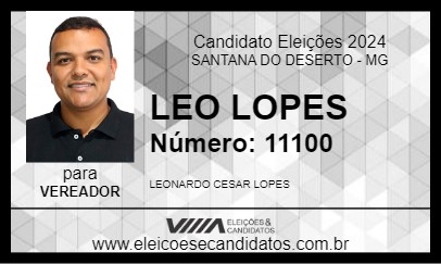 Candidato LEO LOPES 2024 - SANTANA DO DESERTO - Eleições