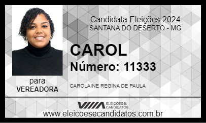 Candidato CAROL 2024 - SANTANA DO DESERTO - Eleições