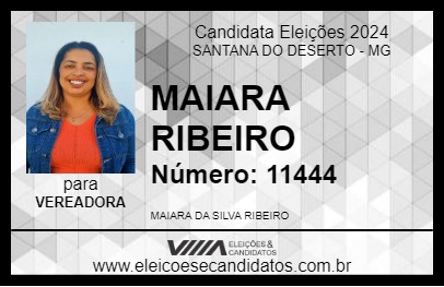 Candidato MAIARA RIBEIRO 2024 - SANTANA DO DESERTO - Eleições