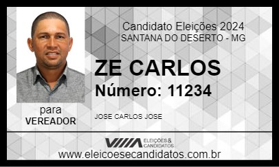 Candidato ZE CARLOS 2024 - SANTANA DO DESERTO - Eleições