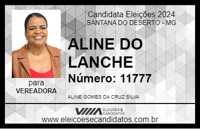 Candidato ALINE DO LANCHE 2024 - SANTANA DO DESERTO - Eleições