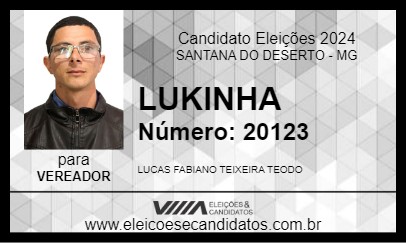 Candidato LUKINHA 2024 - SANTANA DO DESERTO - Eleições