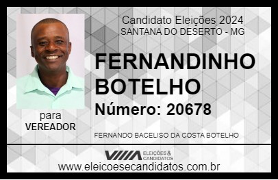 Candidato FERNANDINHO BOTELHO 2024 - SANTANA DO DESERTO - Eleições