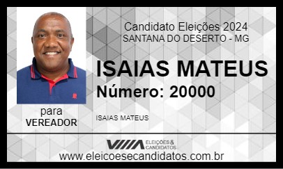 Candidato ISAIAS MATEUS 2024 - SANTANA DO DESERTO - Eleições