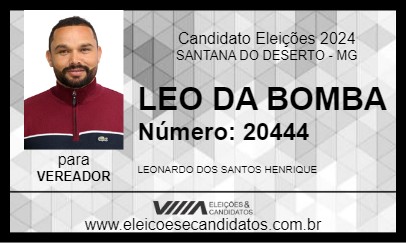 Candidato LEO DA BOMBA 2024 - SANTANA DO DESERTO - Eleições