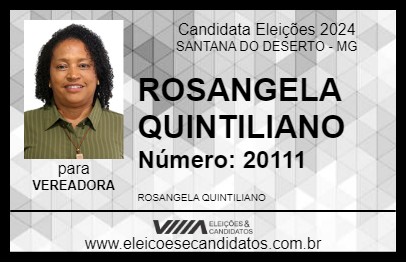 Candidato ROSANGELA QUINTILIANO 2024 - SANTANA DO DESERTO - Eleições