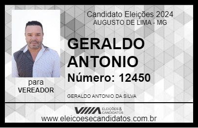 Candidato GERALDO ANTONIO 2024 - AUGUSTO DE LIMA - Eleições