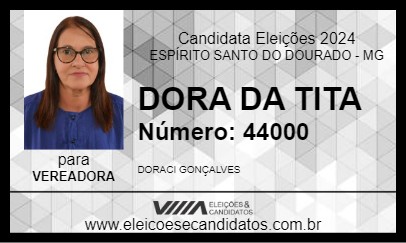 Candidato DORA DA TITA 2024 - ESPÍRITO SANTO DO DOURADO - Eleições